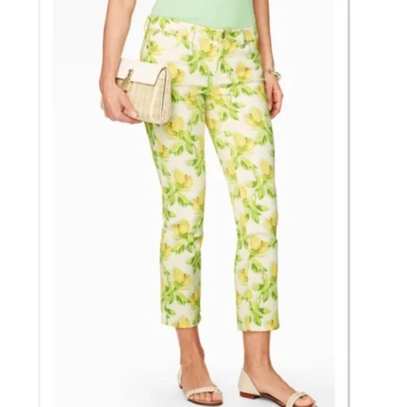 Talbots Lemon Print Ankle Jeans - Picture 1 of 6